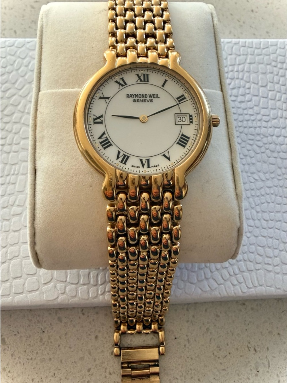 Raymond Weil Gold Tone Men's Dress Watch with White Dial